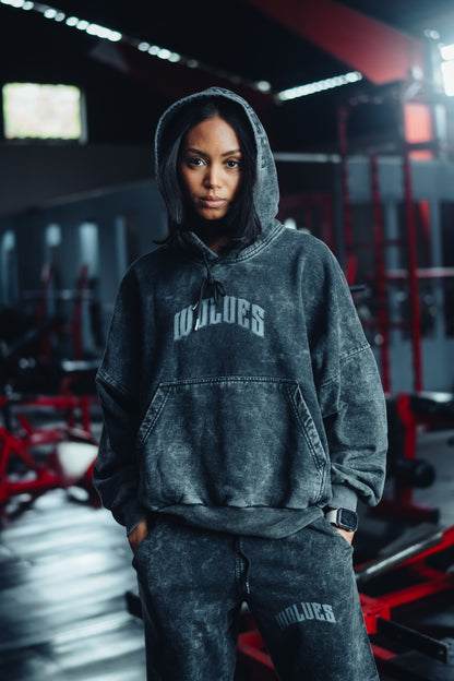 Hoodie Wolves Vintage Wash – BlackWolf Collection 2025